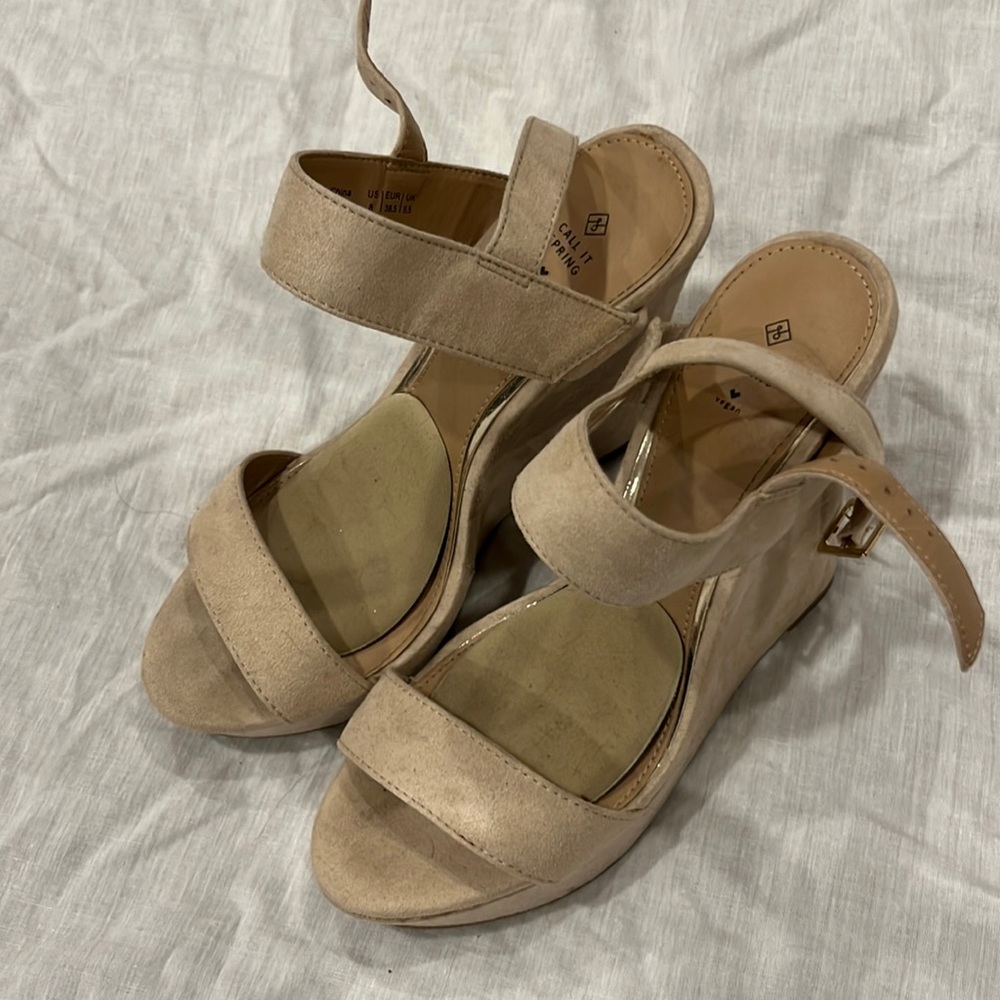 Call it spring nude wedges